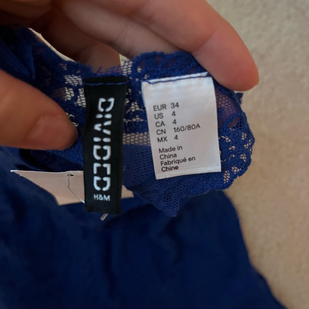 H&M Divided dark blue lace mini dress - Picture 4 of 5